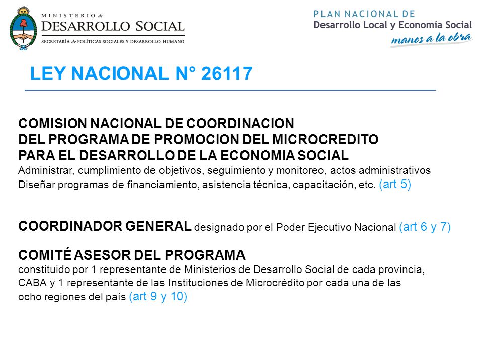 comision nacional de microcreditos desarrollo social