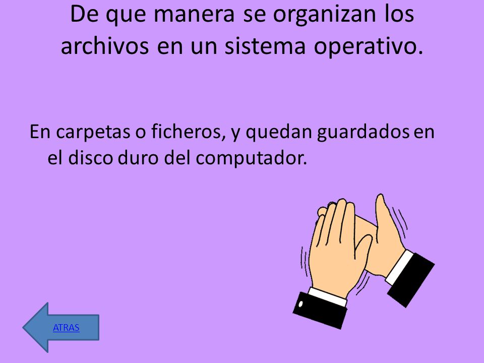 De que manera se organizan los archivos en un sistema operativo.