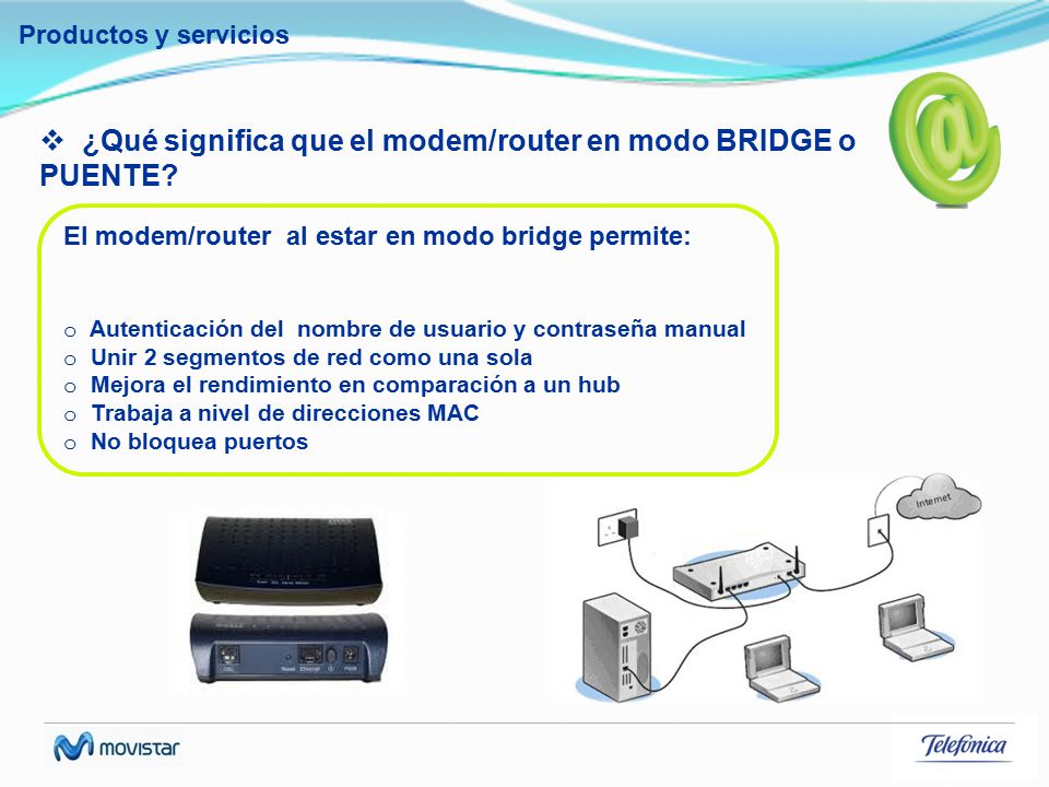  ¿Qué significa que el modem/router en modo BRIDGE o PUENTE.