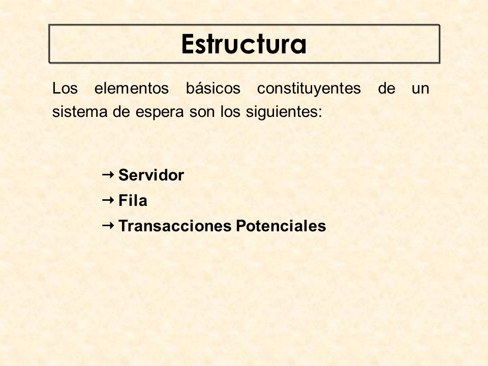 ESTRUCTURA BASICA DE LOS MODELOS DE LINEAS DE ESPERA estructura basica de los modelos de lineas de espera: