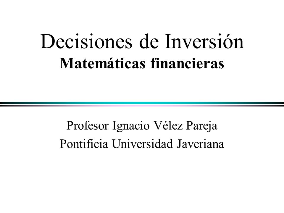 Decisiones De Inversion Ignacio Velez Pdf