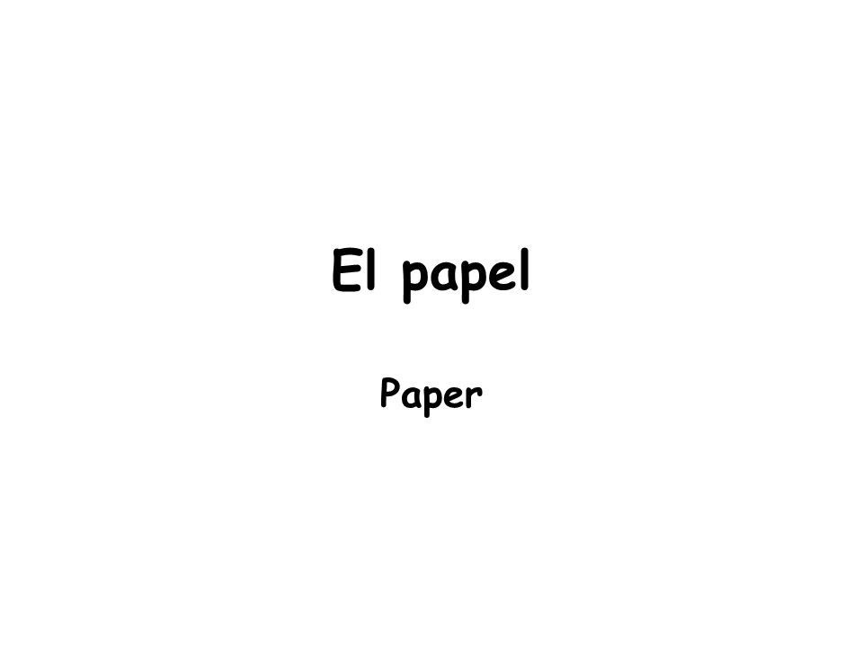 El papel Paper