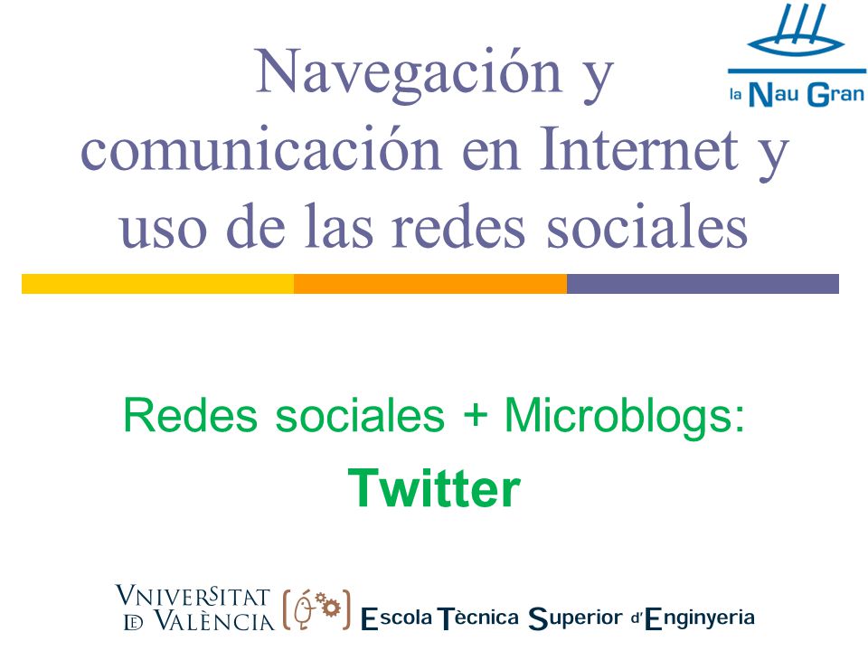 Navegación y comunicación en Internet y uso de las redes sociales Redes sociales + Microblogs: Twitter