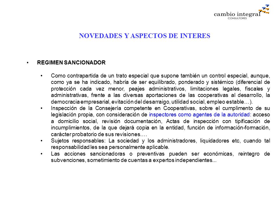 DE LA LEY DE COOPERATIVAS ANDALUZAS de la ley de cooperativas andaluzas: