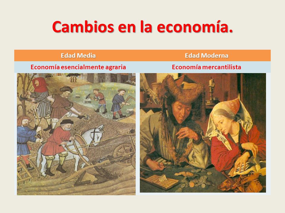 Resultado de imagen de cambios economicos EDAD MODERNA