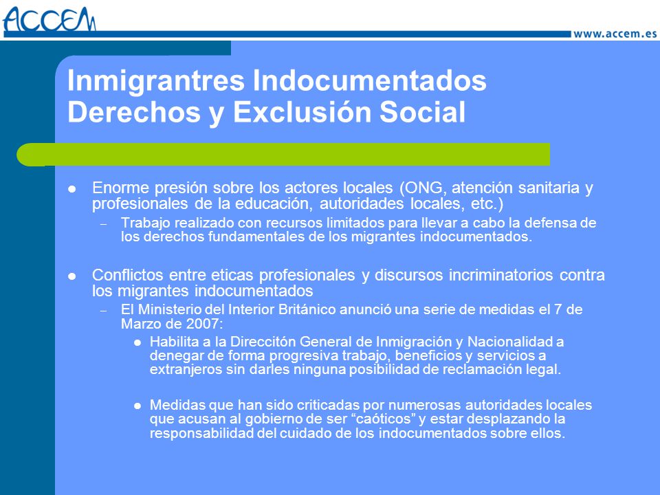 VIOLACIÓN DE LOS DERECHOS DE LOS INMIGRANTES CON ESPECIAL ATENCIÓN DE