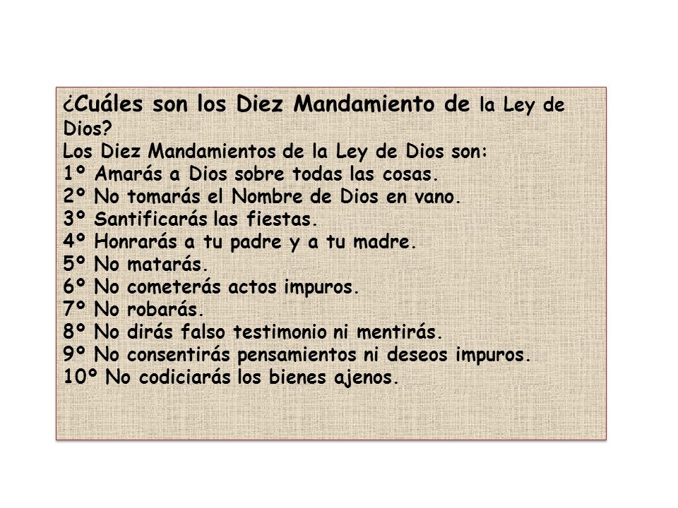 Los+Diez+Mandamientos+En+Orden son los Diez Mandamiento de la Ley de Dios? Los Diez Mandamientos ...