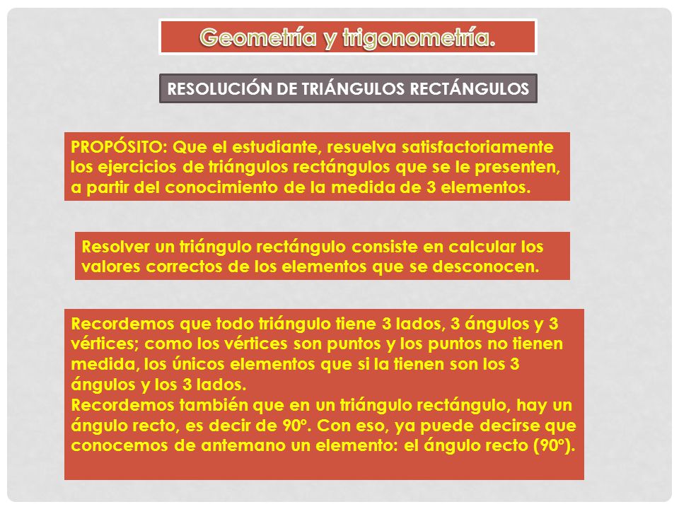 ELEMENTO DE UN TRIANGULO elemento de un triangulo: