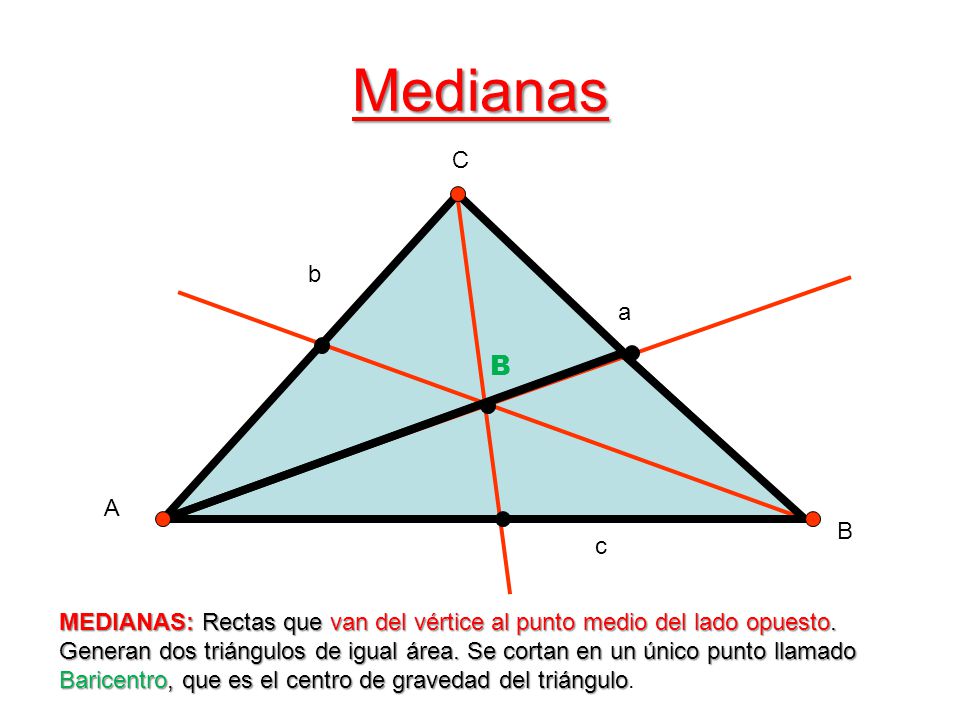 Resultado de imagen de mediana de un triangulo