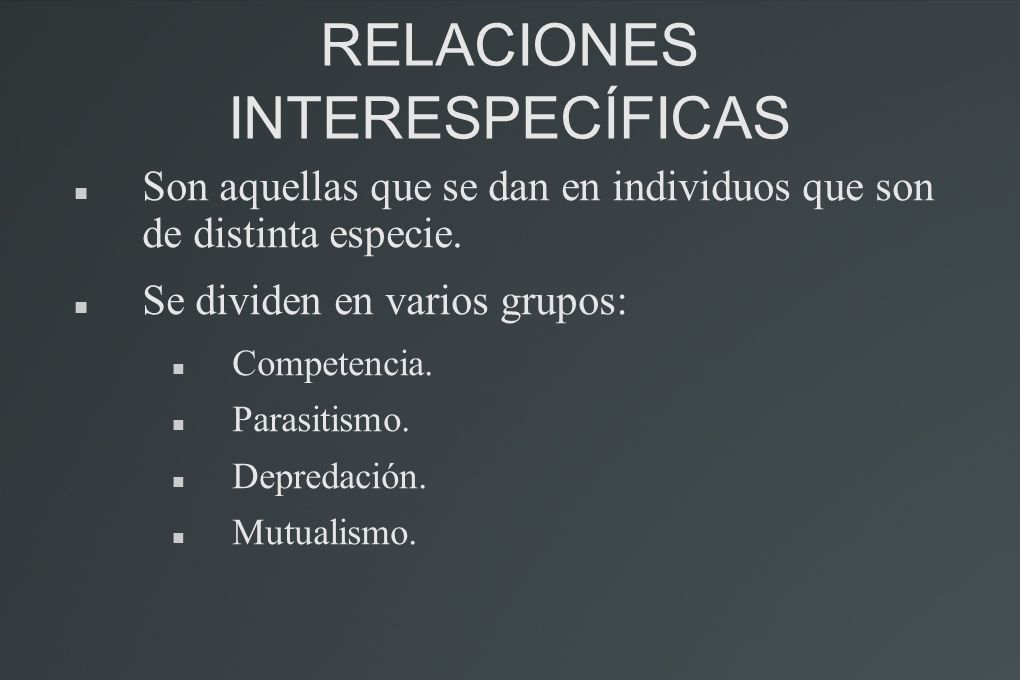 Resultado de imagen de relaciones interespecificas