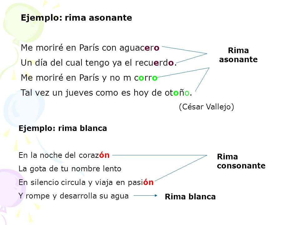EJEMPLO RIMA ASONANTE ejemplo rima asonante: