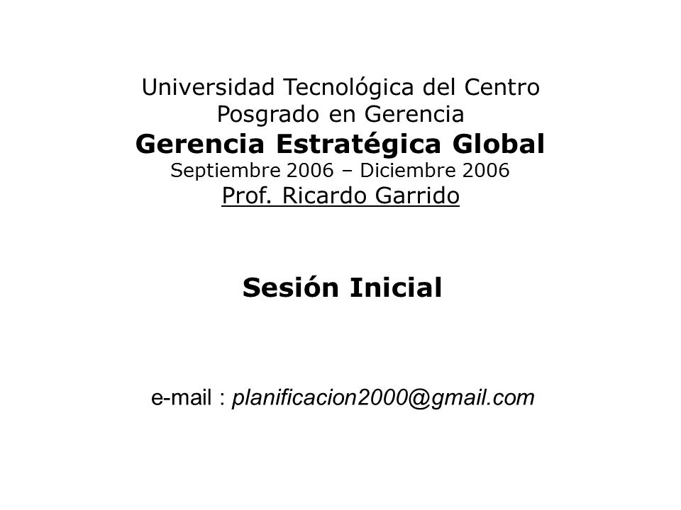 GERENCIA ESTRATEGICA PPT gerencia estrategica ppt: