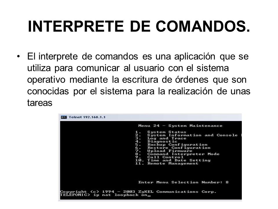 Resultado de imagen para comandos y aplicaciones del sistema operativo
