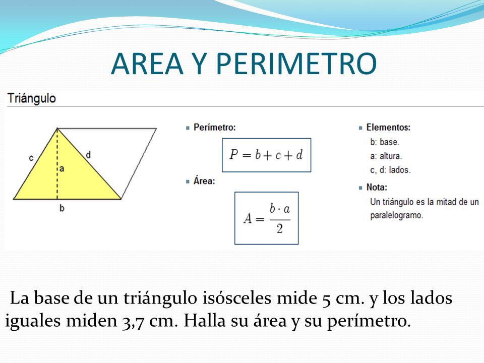 EL PERIMETRO DE UN TRIANGULO el perimetro de un triangulo: