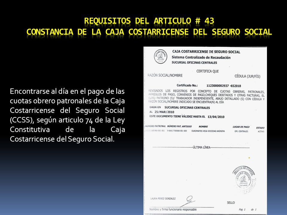 LEY CONSTITUTIVA DE LA CAJA COSTARRICENSE DE SEGURO SOCIAL ley constitutiva de la caja costarricense de seguro social: