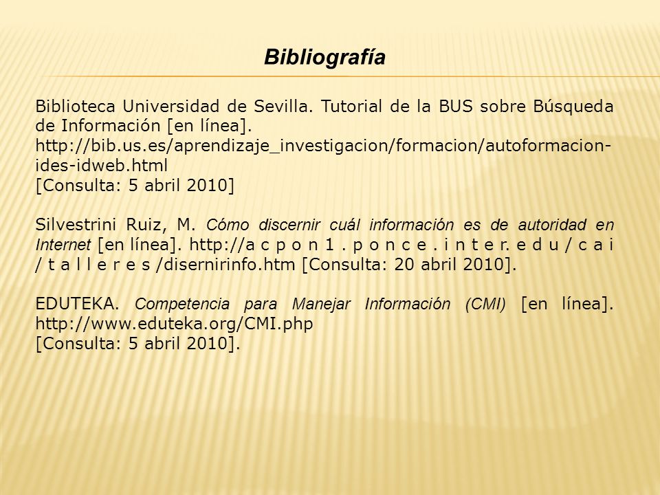 Bibliografía Biblioteca Universidad de Sevilla.