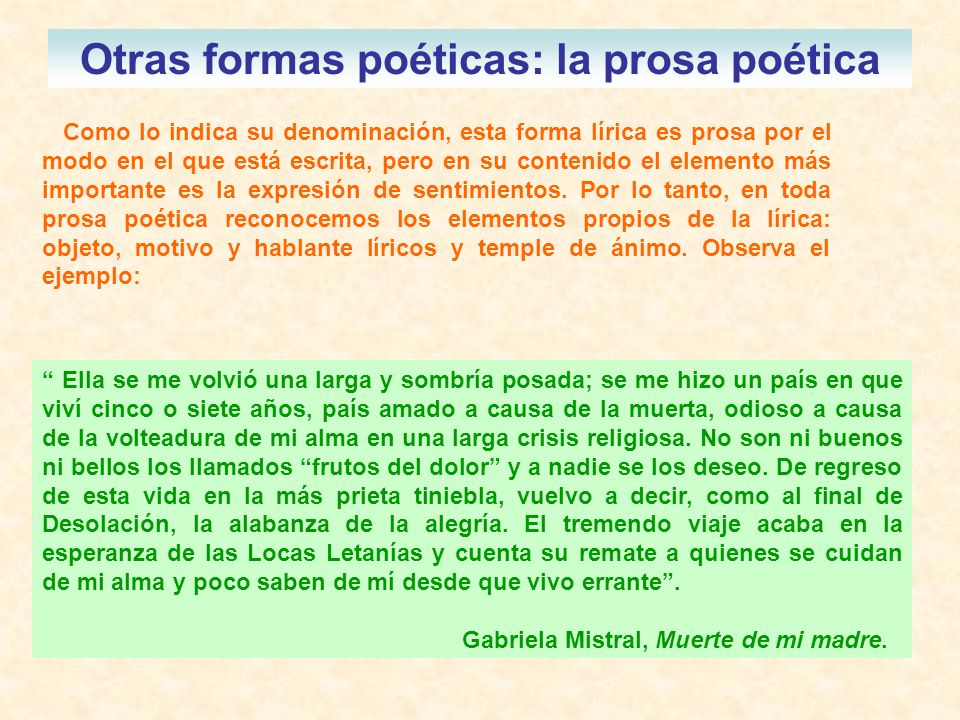 EJEMPLO PROSA POETICA ejemplo prosa poetica: