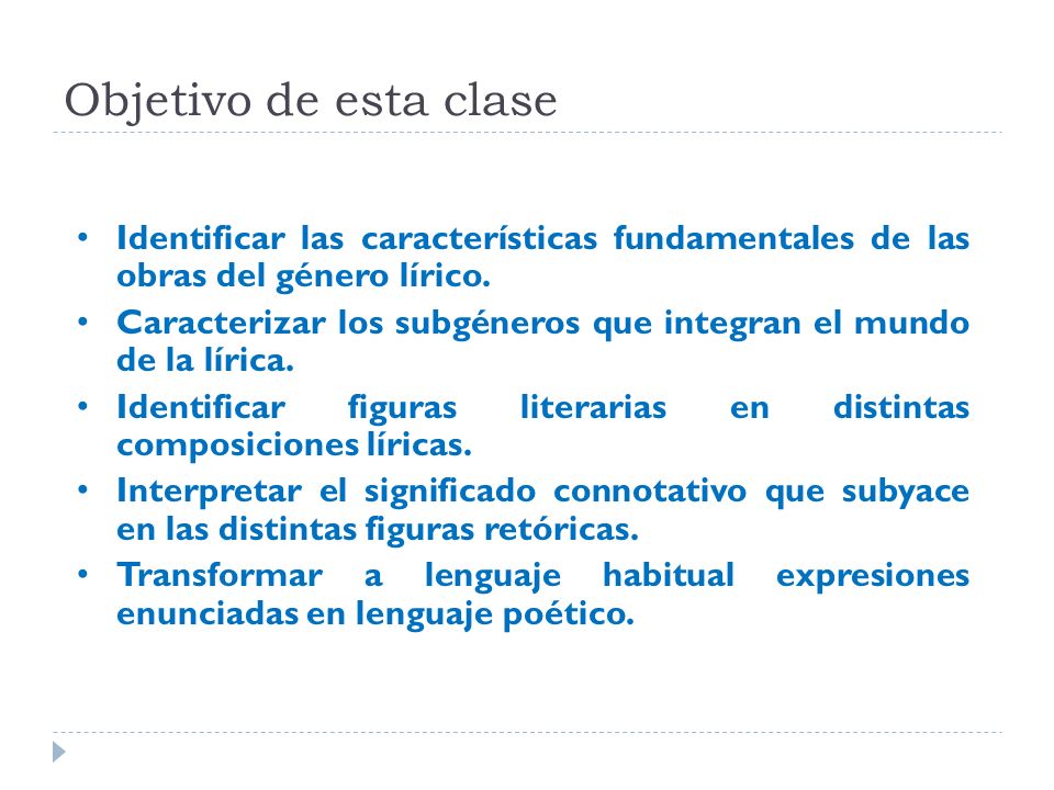 GENERO LIRICO CARACTERISTICAS genero lirico caracteristicas: