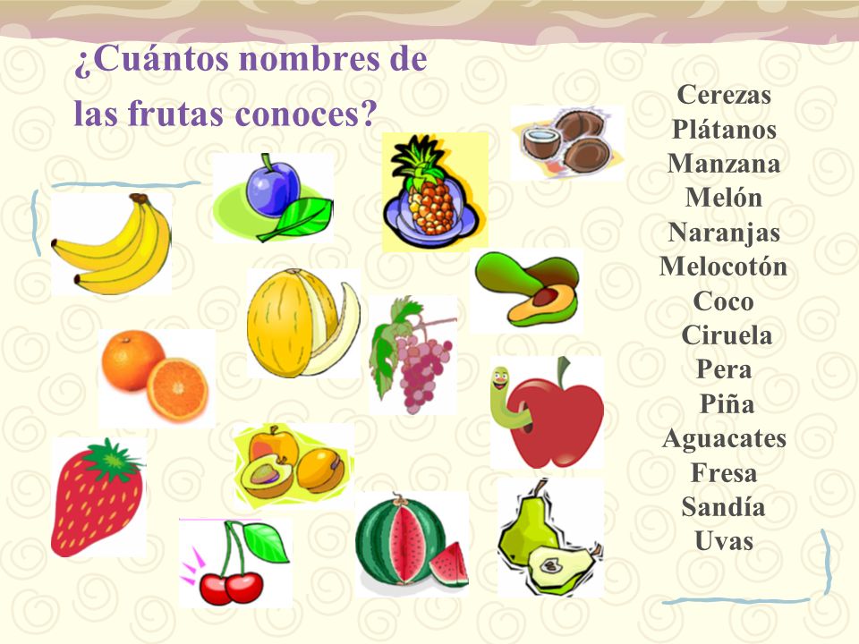 Nombres+De+Frutas+En+Ingles La presentación "¿De qué color…?. ¿Sabes ya todos los nombres de ...