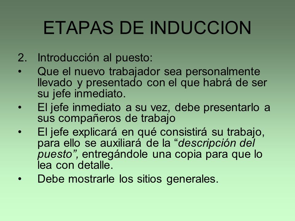 Induccion jefe inmediato