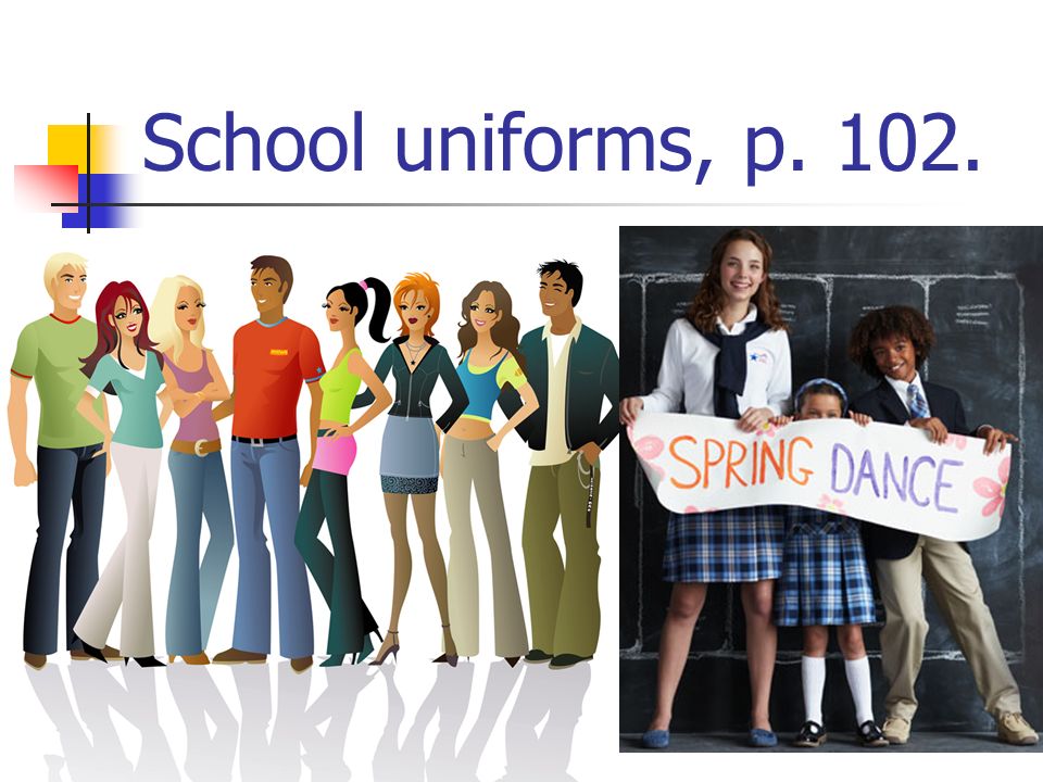 School uniforms, p. 102.