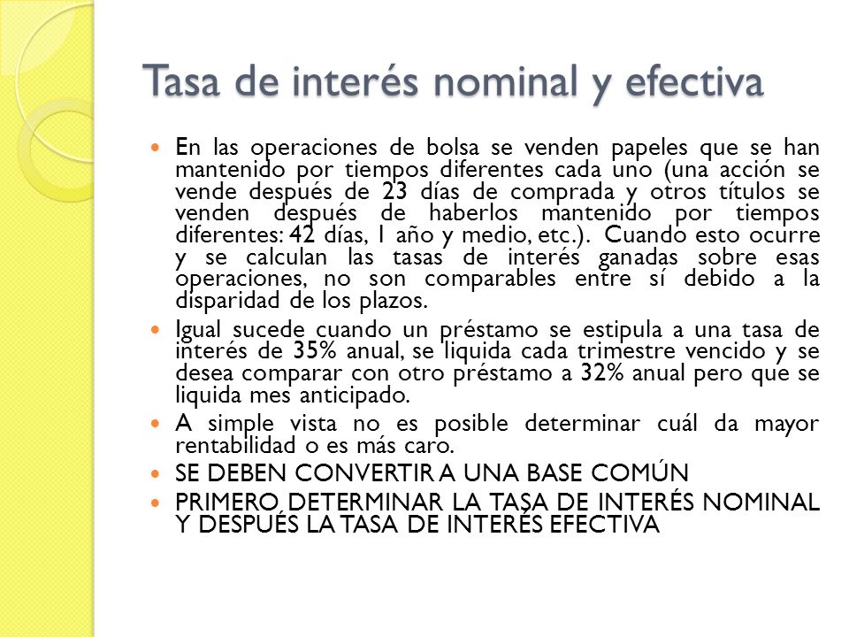 INTERES NOMINAL interes nominal: