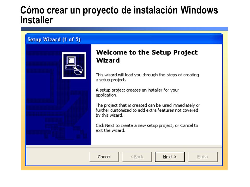 Cómo crear un proyecto de instalación Windows Installer