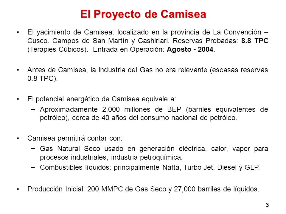 EL GAS EN EL PERU el gas en el peru: