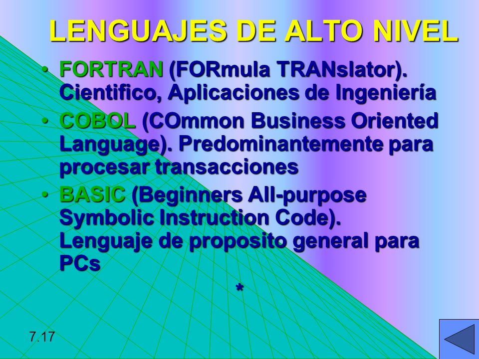 DIFERENTES LENGUAJES DE ALTO NIVEL diferentes lenguajes de alto nivel: