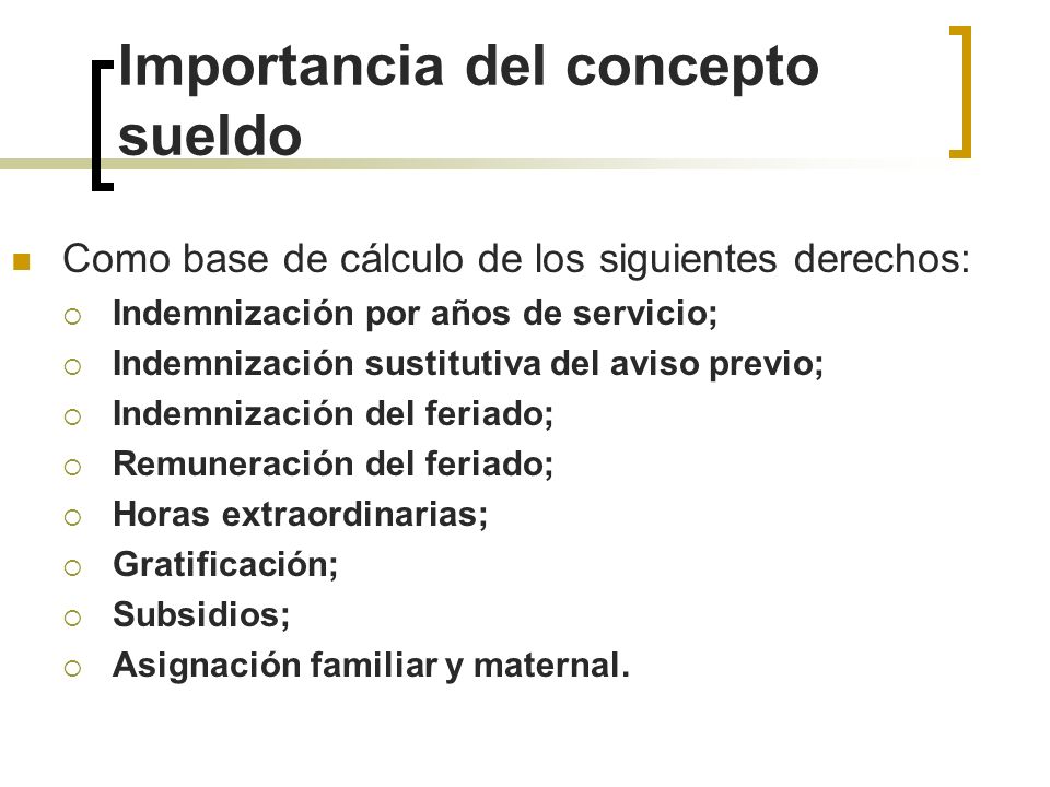 CONCEPTO SUELDO concepto sueldo: