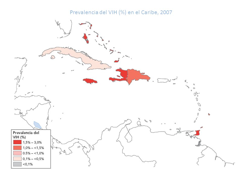 Prevalencia del VIH (%) en el Caribe, 2007 INFORME SOBRE LA EPIDEMIA MUNDIAL DE SIDA