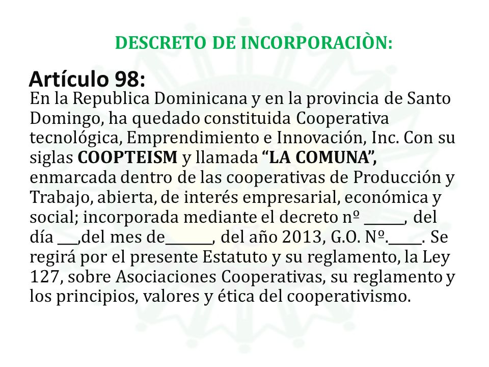 LA LEY GENERAL DE ASOCIACIONES COOPERATIVAS la ley general de asociaciones cooperativas: