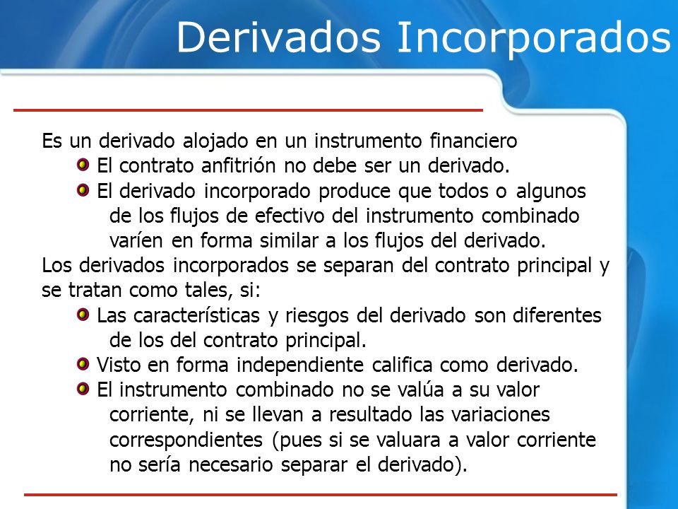 VALOR DERIVADO valor derivado: