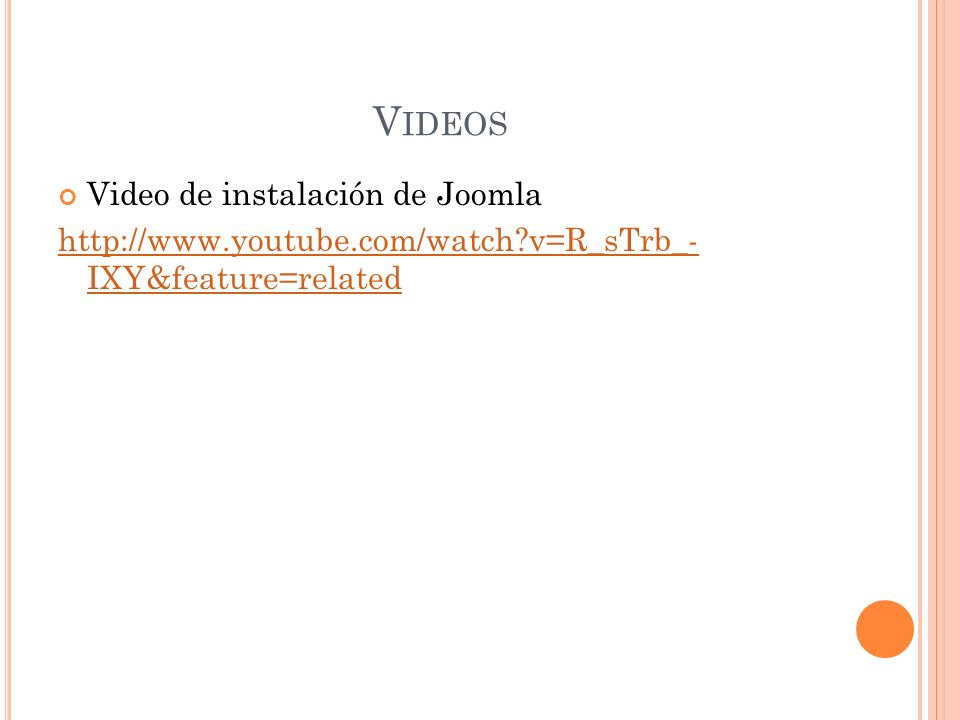 V IDEOS Video de instalación de Joomla   v=R_sTrb_- IXY&feature=related