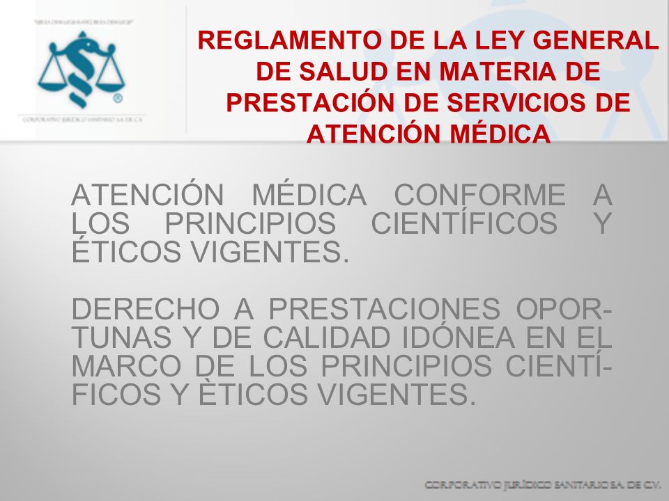 EN LA PRESTACION DE LOS SERVICIOS DE SALUD en la prestacion de los servicios de salud: