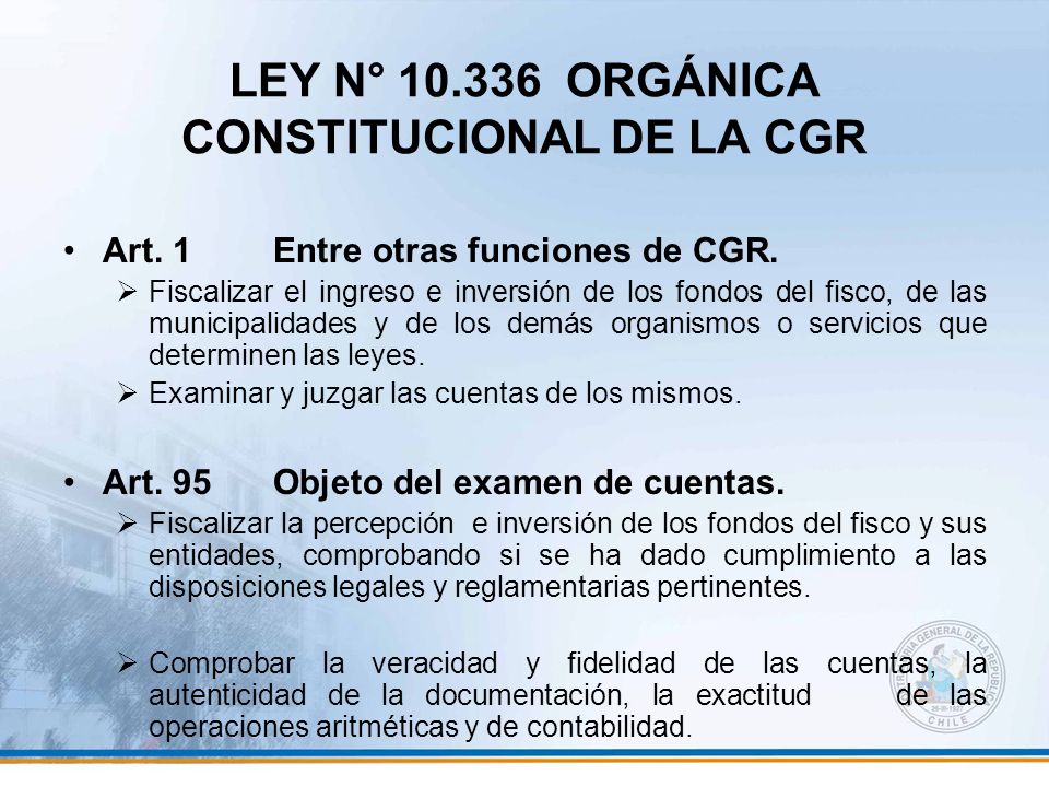 LEY ORGANICA CONSTITUCIONAL DE BASES GENERALES DE LA ley organica constitucional de bases generales de la: