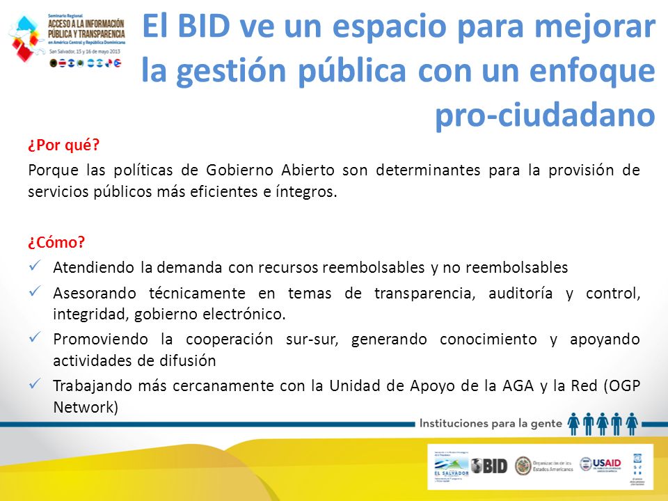 El BID ve un espacio para mejorar la gestión pública con un enfoque pro-ciudadano ¿Por qué.