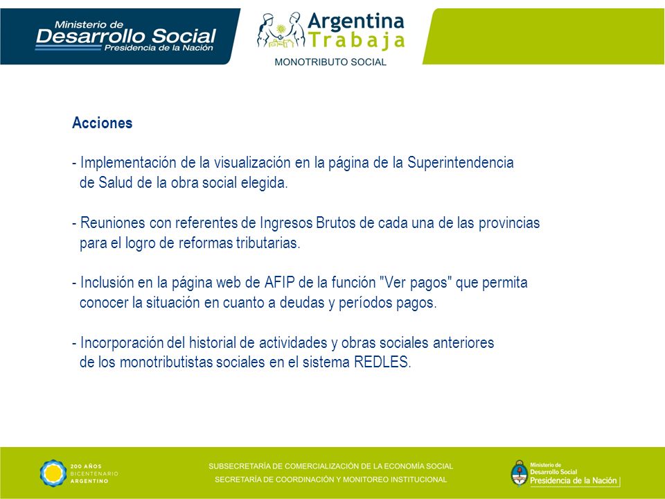 Acciones - Implementación de la visualización en la página de la Superintendencia de Salud de la obra social elegida.