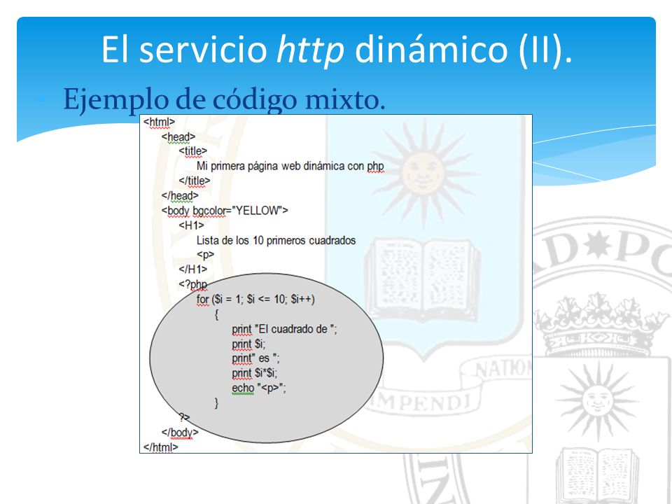 El servicio http dinámico (II). Ejemplo de código mixto.