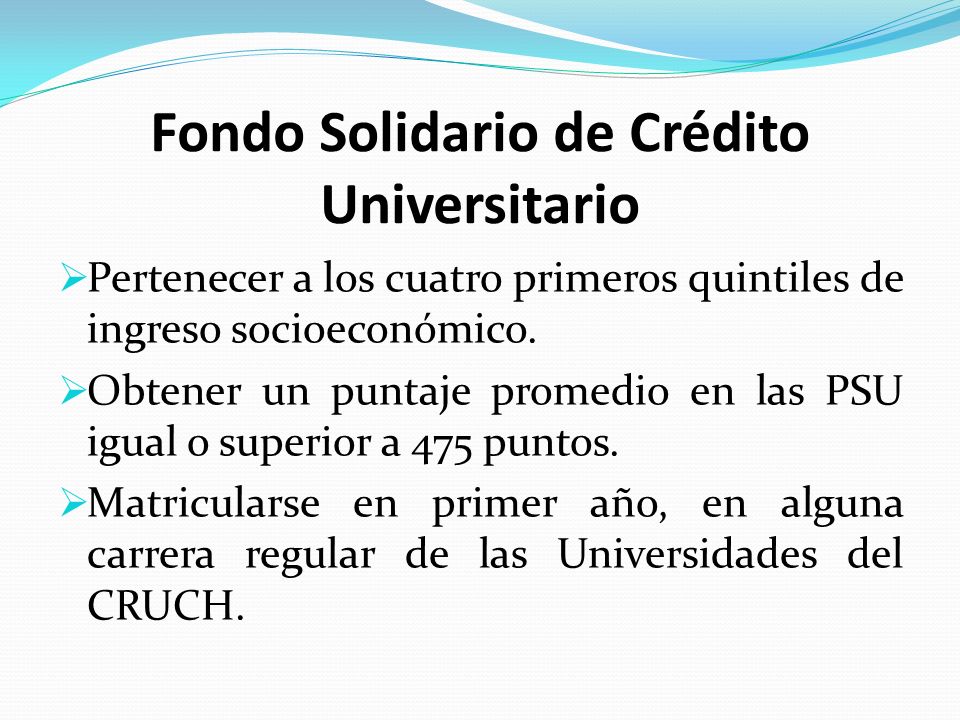 Fondo Solidario Credito Universitario
