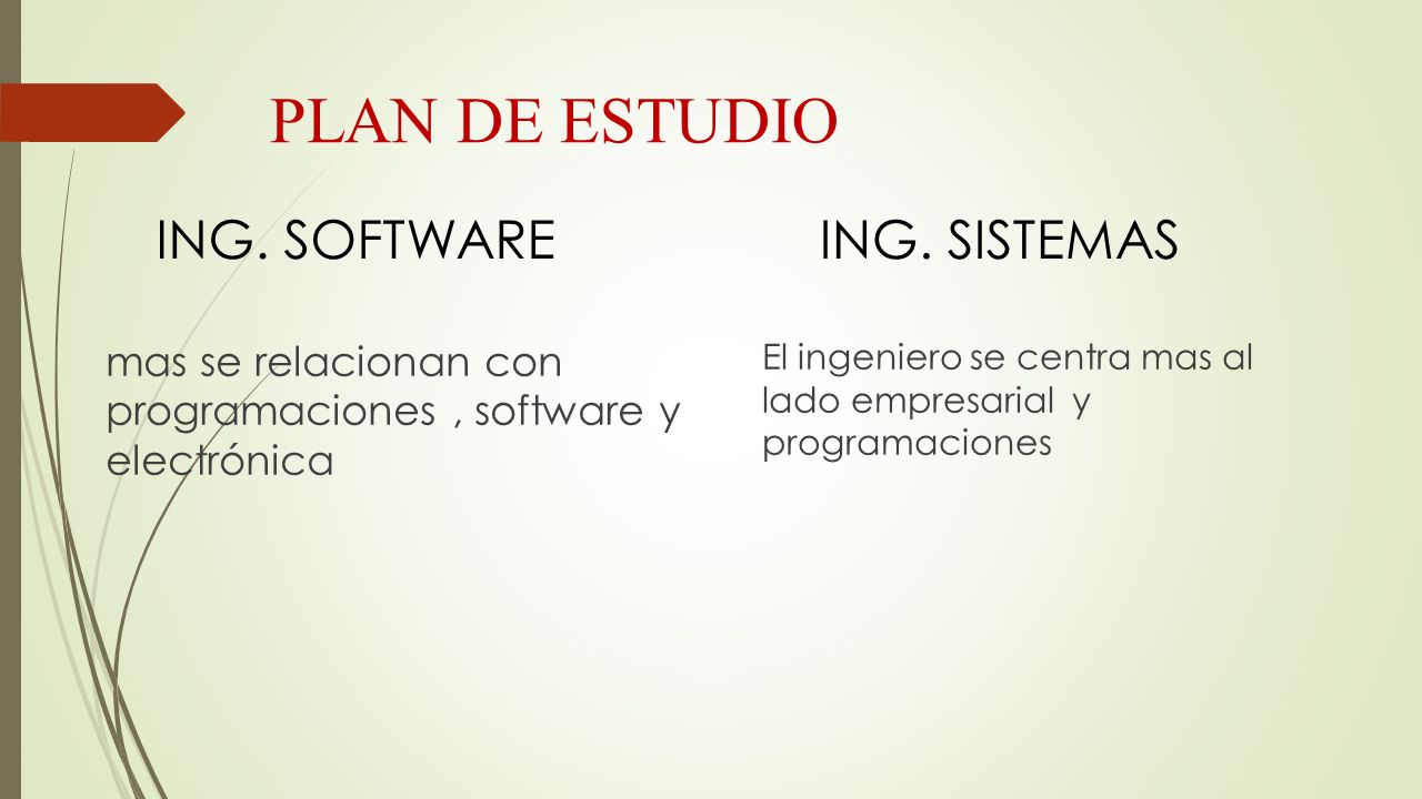 PLAN DE ESTUDIO mas se relacionan con programaciones, software y electrónica El ingeniero se centra mas al lado empresarial y programaciones ING.