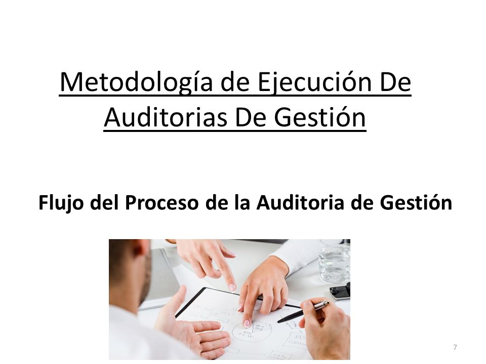 Metodología de Ejecución De Auditorias De Gestión Flujo del Proceso de la Auditoria de Gestión 7
