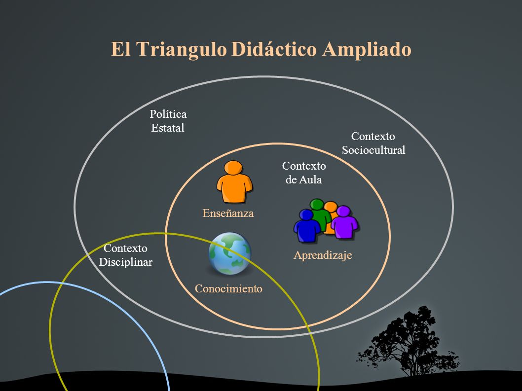 El Triangulo Didáctico Ampliado Enseñanza Aprendizaje Conocimiento Contexto de Aula Contexto Sociocultural Contexto Disciplinar Política Estatal
