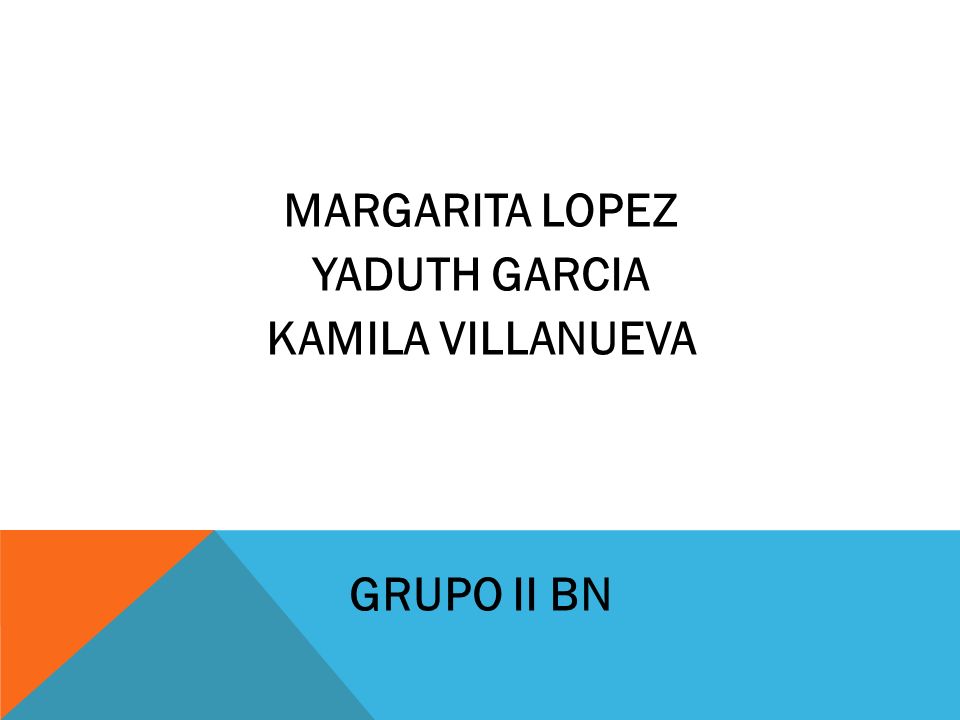 MARGARITA LOPEZ YADUTH GARCIA KAMILA VILLANUEVA GRUPO II BN