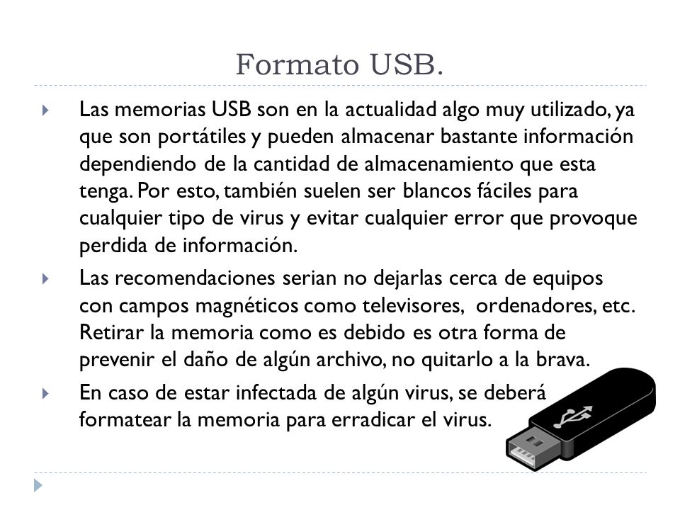 Formato USB.