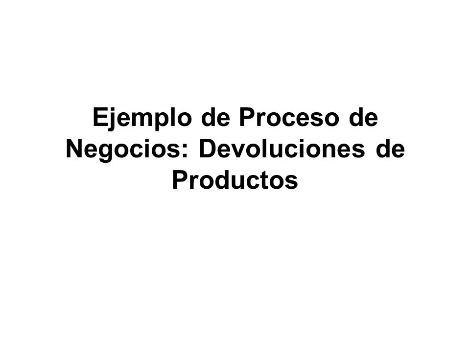 Ejemplo de Proceso de Negocios: Devoluciones de Productos