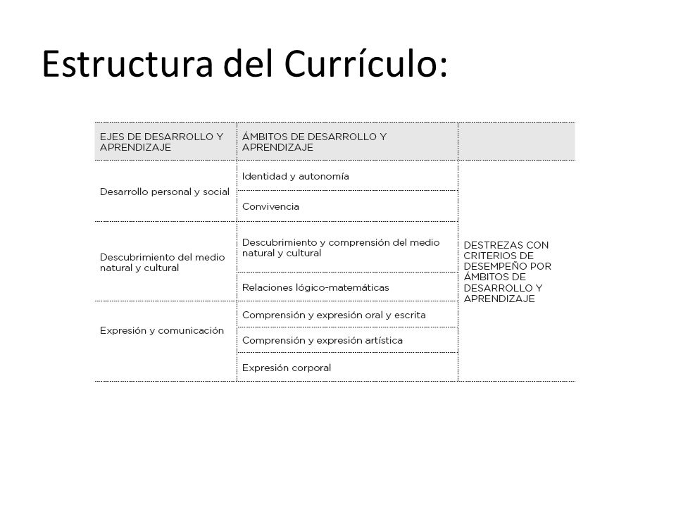 Estructura del Currículo: