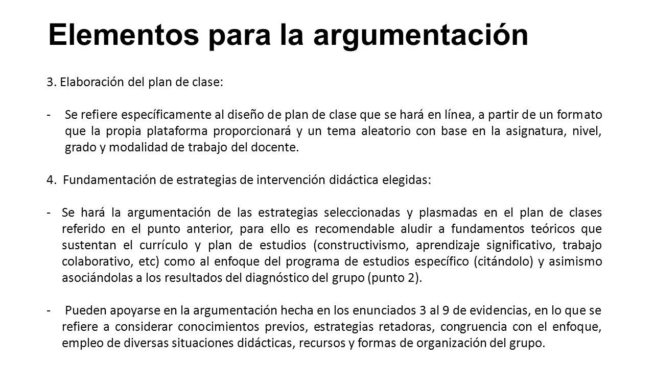 Elementos para la argumentación 3.