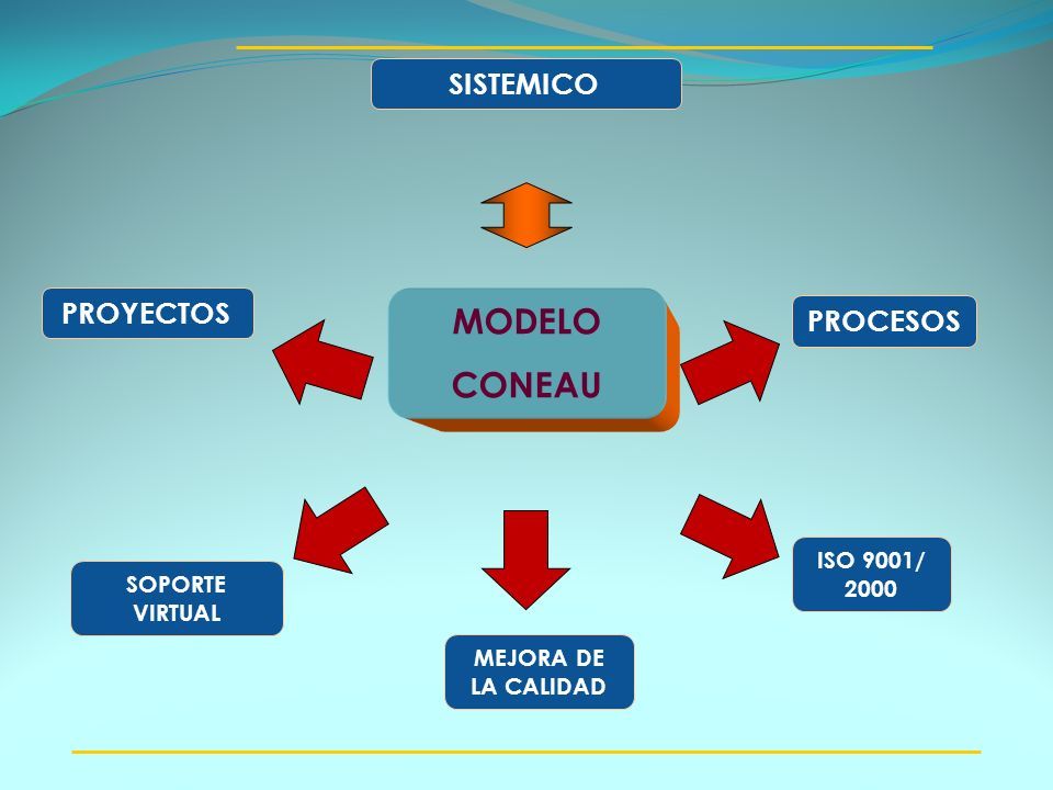 PROCESOS SOPORTE VIRTUAL MODELO CONEAU SISTEMICO MEJORA DE LA CALIDAD PROYECTOS ISO 9001/ 2000