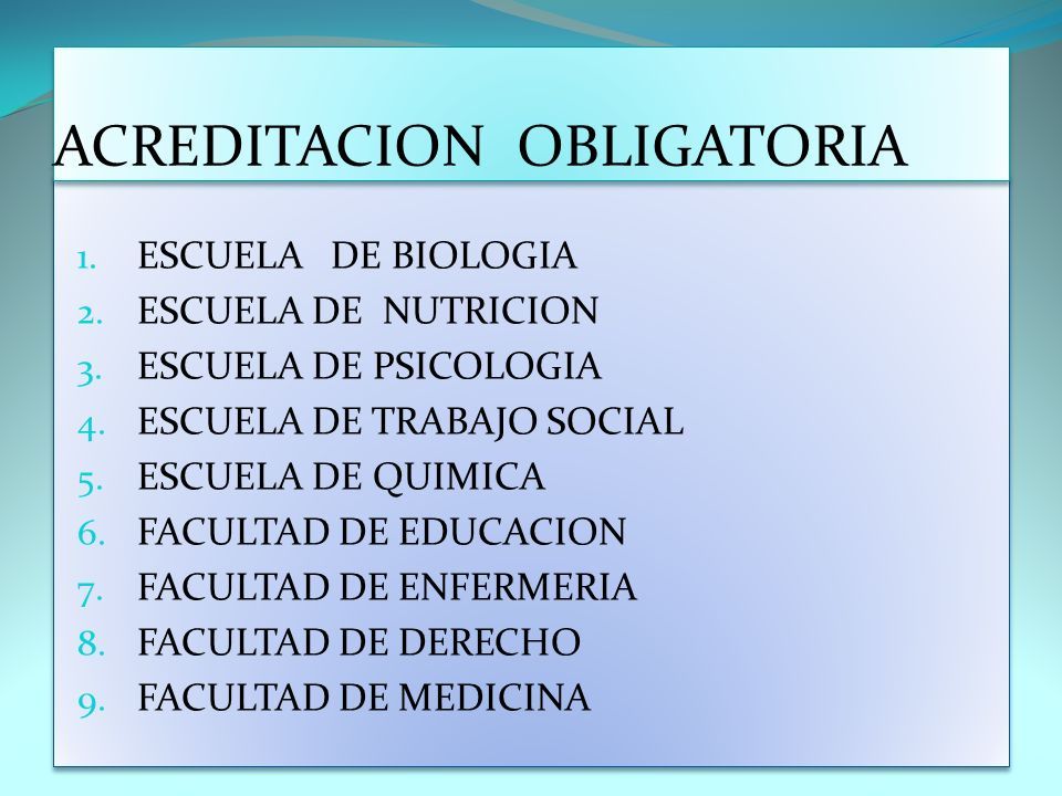 1. ESCUELA DE BIOLOGIA 2. ESCUELA DE NUTRICION 3.